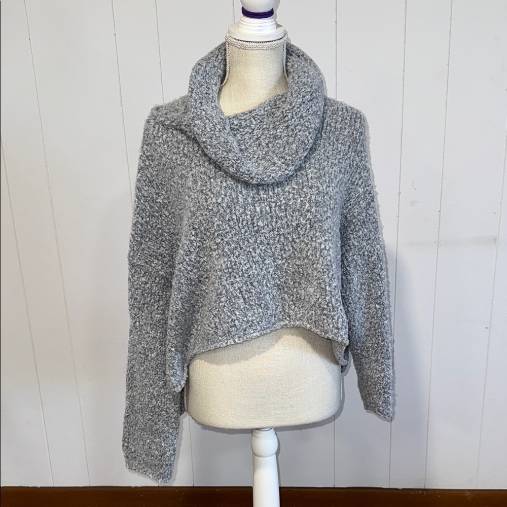 Free People Soft Gray Cowl Neck Sweater
